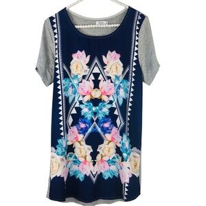 TOBI | Womens Floral Blue Graphic Blouse Top XS